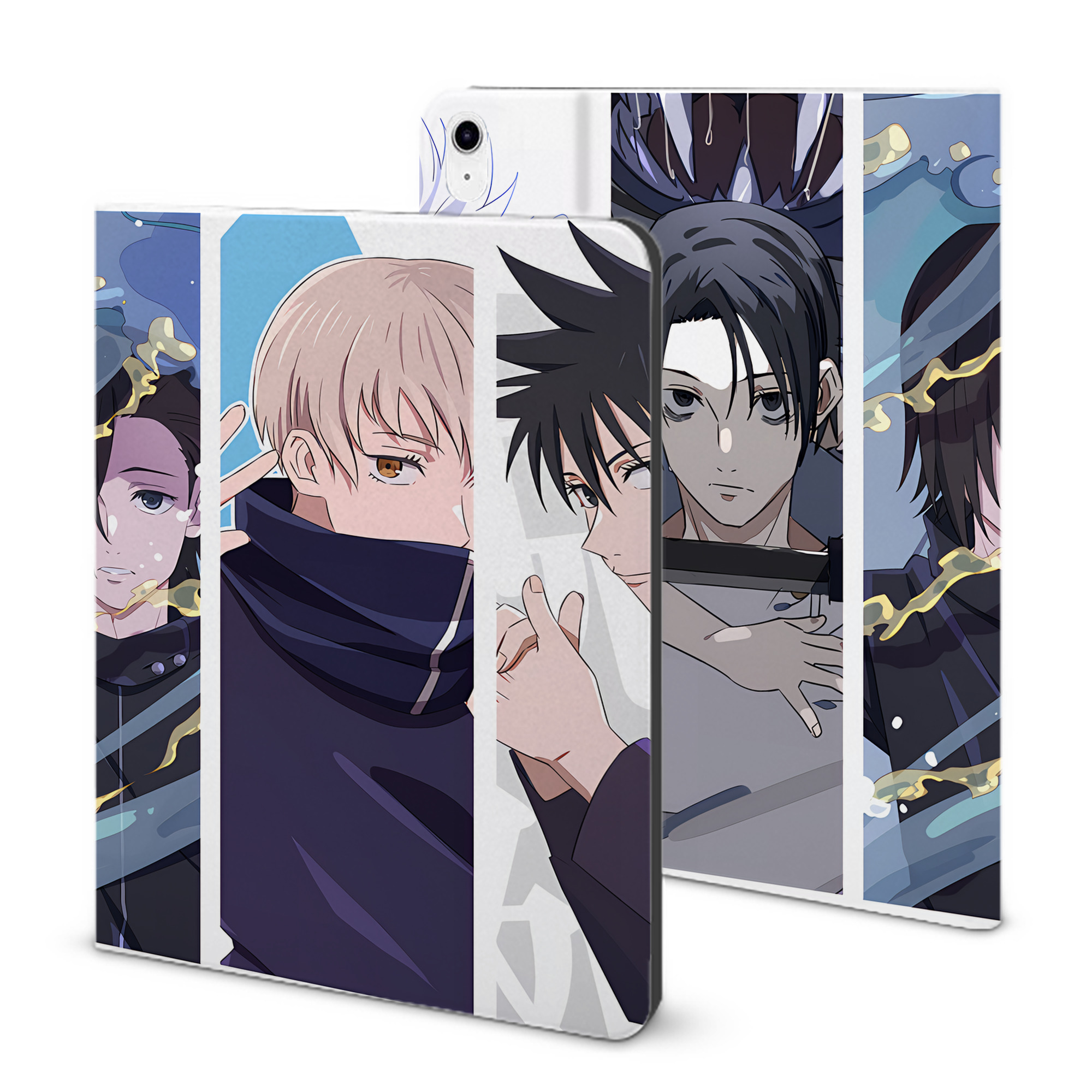 （画像用） 呪術廻戦 Jujutsu Kaisen IPad ケース ブック型 PUレザー TPU 耐衝撃 軽量 薄型 ペン収納なし 全面保護 IPad 各モデル対応